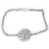 Shema Sh'ma Bracelet Silver on Antique Rolo Chain