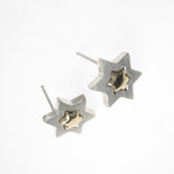 Star of David Stud Earrings Silver 14K gold