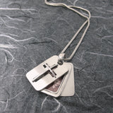 Rectangular Cross 2 Pictures Locket Sterling Silver