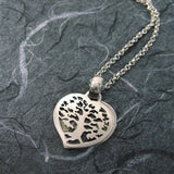 Tree Of Life and Ahava 2-Sided Heart Locket Sterling Silver