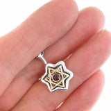 Star of David Pendant Necklace Silver 14K gold Antique Rolo Chain Mens