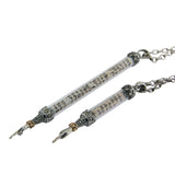 Pointer Yad Mezuzah Pendant Necklace Silver 14k gold Short Shema scroll on Antique Rolo Chain