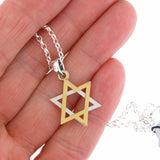Star of David Pendant Necklace Silver on Rolo Chain