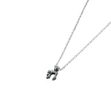 Dainty Gothic Style Chai Pendant Necklace Silver Delicate Cable Chain