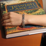 Torah Scrolls and Stars Of David Bracelet Silver 7" Womens