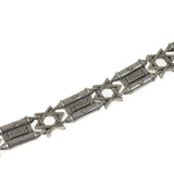 Torah Scrolls and Stars Of David Bracelet Silver 8" Mens