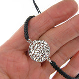 Shema Sh'ma Bracelet Silver Black Silk Braided Cord