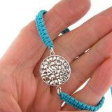 Shema Sh'ma Bracelet Silver Turquoise Silk Braided Cord