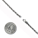 Antiqued Sterling Silver 3.4mm Antique Rolo Chain