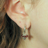Tiny Pomegranate Earrings Silver Garnet