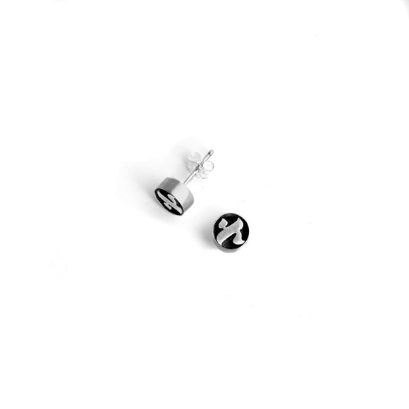 Alef Studs Earrings Silver