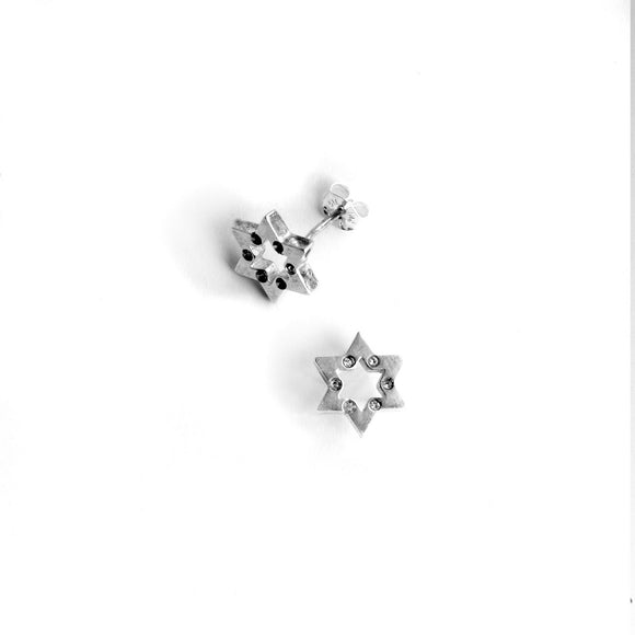 Star of David Studs Earrings Silver