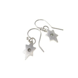 Star of David French Wire Earrings Silver CZ
