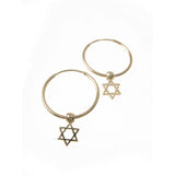 Star of David Delicate Hoop Earrings Silver 14K gold gold