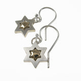 Star of David Earrings Silver 14K gold