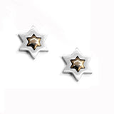Star of David Stud Earrings Silver 14K gold