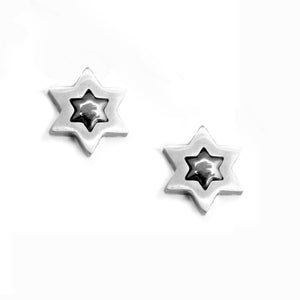 Star of David Studs Earrings Silver