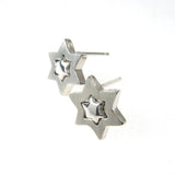 Star of David Studs Earrings Silver