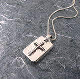 Rectangular Cross 2 Pictures Locket Sterling Silver