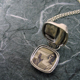 Peas In A Pod Square Locket Sterling Silver Pearls