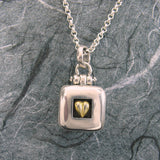 Heart Square Locket Sterling Silver Vermeil