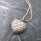 Victorian Quilted Heart 2 Pictures
 Locket Sterling Silver Pearls