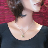 Star Of David Square Locket Sterling Silver and 14K Gold