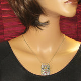 Hoshen 12 Tribes Aaron High Priest Breastplate Pendant Necklace Silver Semi-precious Stones on Rounded Box Chan