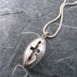 Marquee Shaped Cross Locket Sterling Silver