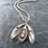 Marquee Shaped Cross Locket Sterling Silver