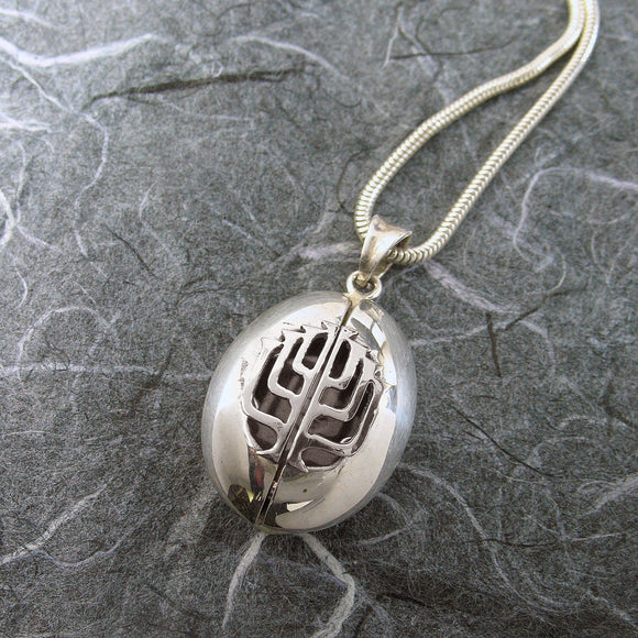 Menorah Ladybug Locket Sterling Silver