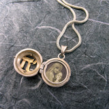 Chai Locket Sterling Silver and 14K Gold