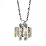 Filigree Torah Scroll Pendant Silver 14K gold Shema scroll Mens