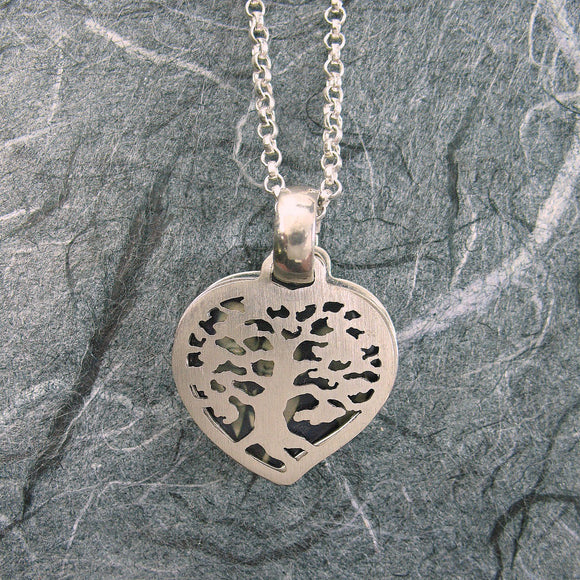 Tree Of Life And Love 2-Sided Heart Locket Sterling Silver