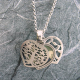 Tree Of Life and Ahava 2-Sided Heart Locket Sterling Silver