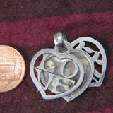 Ahava And Love 2-Sided Heart Locket Sterling Silver