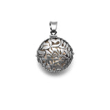 Large Round Shema Medallion Locket Sterling Silver