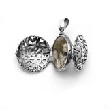 Large Round Shema Medallion Locket Sterling Silver