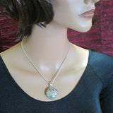 Large Round Shema Medallion Locket Sterling Silver
