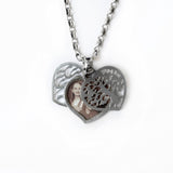 Shema & Tree of Life 2-Sided Heart Locket Sterling Silver