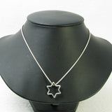 Modern Star of David Pendant Necklace Silver Snake Chain Teens