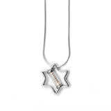 Star of David Mezuzah Pendant Necklace Silver Shema scroll on Snake Chain 1mm