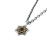 Star of David Pendant Necklace Silver 14K gold Antique Rolo Chain Mens