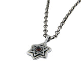 Star of David Pendant Necklace Silver Antique Rolo Chain Mens