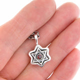Star of David Pendant Necklace Silver Antique Rolo Chain Mens