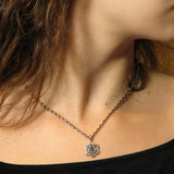 Star of David Pendant Necklace Silver Antique Rolo Chain Mens