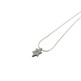 Minimalistic Star of David Pendant Necklace Silver CZ Snake Chain 1mm