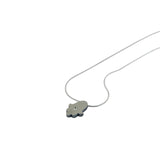 Hamsa Pendant Necklace Silver CZ Snake Chain 1mm