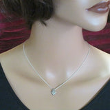 Hamsa Pendant Necklace Silver CZ Snake Chain 1mm