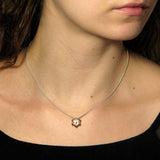 Double-Sided Chai Shin Star of David Pendant Necklace 14K gold Snake Chain 1mm